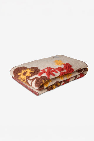 Isotta Morbido Plaid Misto Lana Struttura Jacquard Rosso