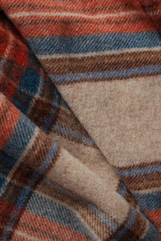 Lambswool Plaid in Lana Vergine Beige Mattone Ottanio