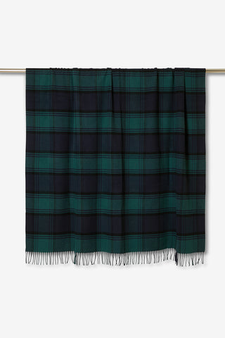 Lambswool Plaid in Lana Vergine Verde Navy