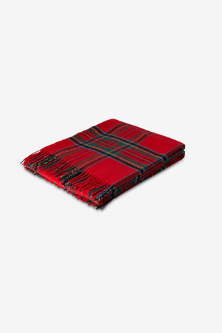 Lambswool Plaid in Lana Vergine Rosso Pavone