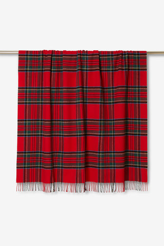Lambswool Plaid in Lana Vergine Rosso Pavone