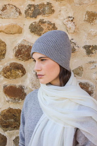 Lilith - Morbido Cappello in Lana Merinos e Cashmere Grigio
