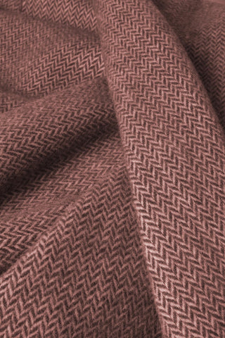 Pires - Caldo Plaid in Lana e Cashmere Marrone Bruciato