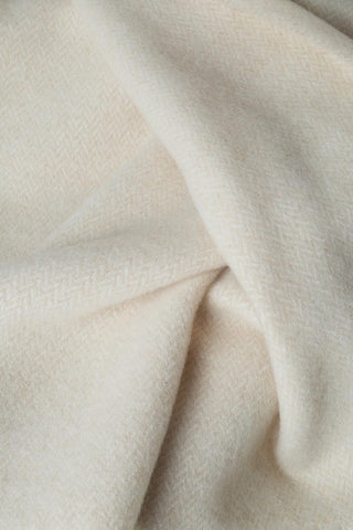 Pires - Morbido Plaid in Lana e Cashmere Panna