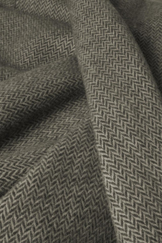 Pires - Morbido Plaid in Lana e Cashmere Verde Scuro