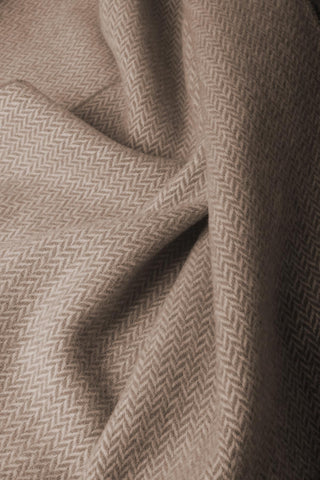 Pires - Plaid in Lana e Cashmere con Frange Avana