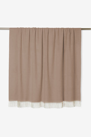 Saser - Raffinato Plaid in Puro Cashmere con Frange Avana (1)