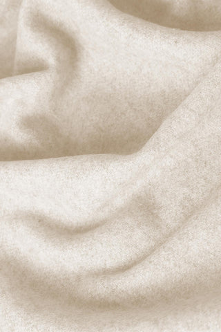 Saser - Raffinato Plaid in Puro Cashmere con Frange Bianco