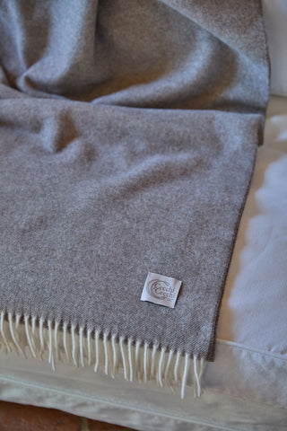 Scozia - Morbido Plaid in Pura Lana Merinos Grigio