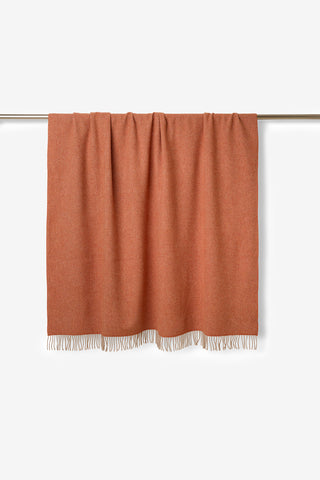 Sienna - Plaid in Pura Lana Vergine Jacquard Arancione