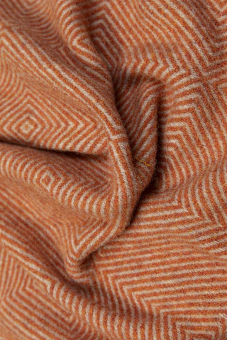 Sienna - Plaid in Pura Lana Vergine Jacquard Arancione