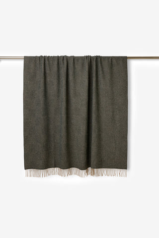 Sienna - Plaid in Pura Lana Vergine Jacquard Verde Bosco