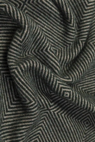 Sienna - Plaid in Pura Lana Vergine Jacquard Verde Bosco