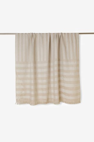 Stripe - Elegante Pareo Mare Traspirante in Puro Lino Bianco