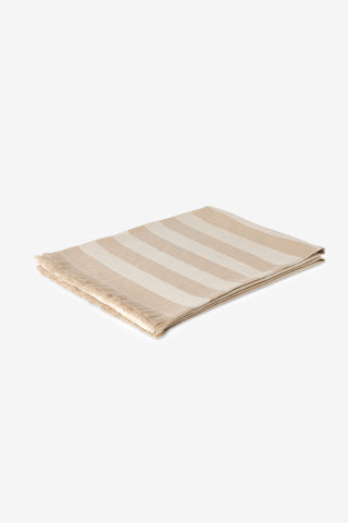 Stripe - Elegante Pareo Mare Traspirante in Puro Lino Bianco