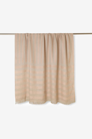 Stripe - Pareo Mare Donna in Puro Lino Struttura Jacquard Salmone