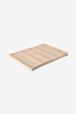 Stripe - Pareo Mare Donna in Puro Lino Struttura Jacquard Salmone